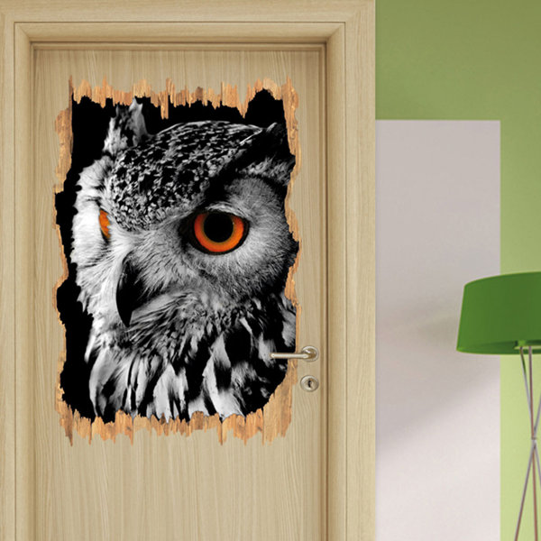East Urban Home Wandtattoo Dark - Eule mit orangen Augen | Wayfair.de